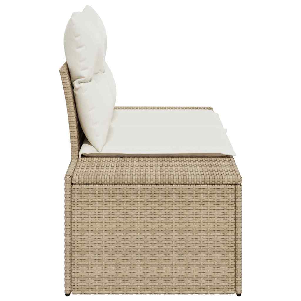 Havemøbelsofa med pude Beige 184 x 62 x 69 cm polyrattan