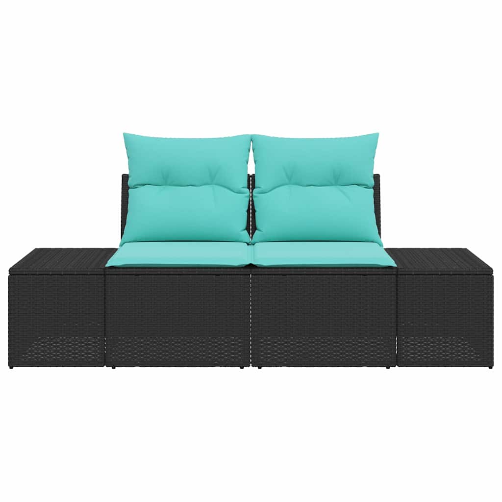 Havemøbelsofa med pude 184 x 62 x 69 cm polyrattan