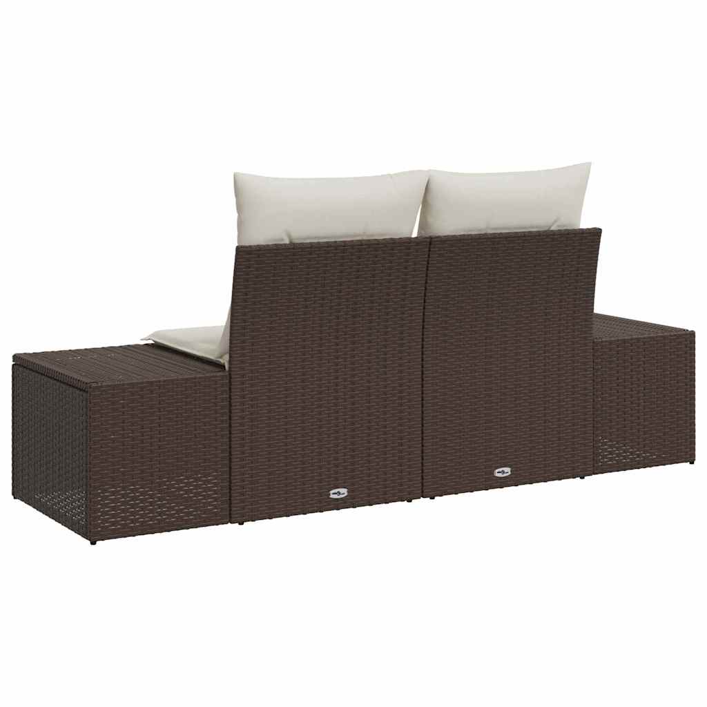 Havemøbelsofa med pude Brun 184 x 62 x 69 cm polyrattan