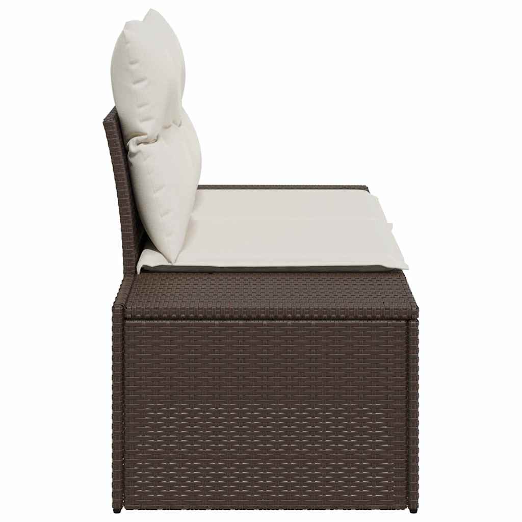 Havemøbelsofa med pude Brun 184 x 62 x 69 cm polyrattan