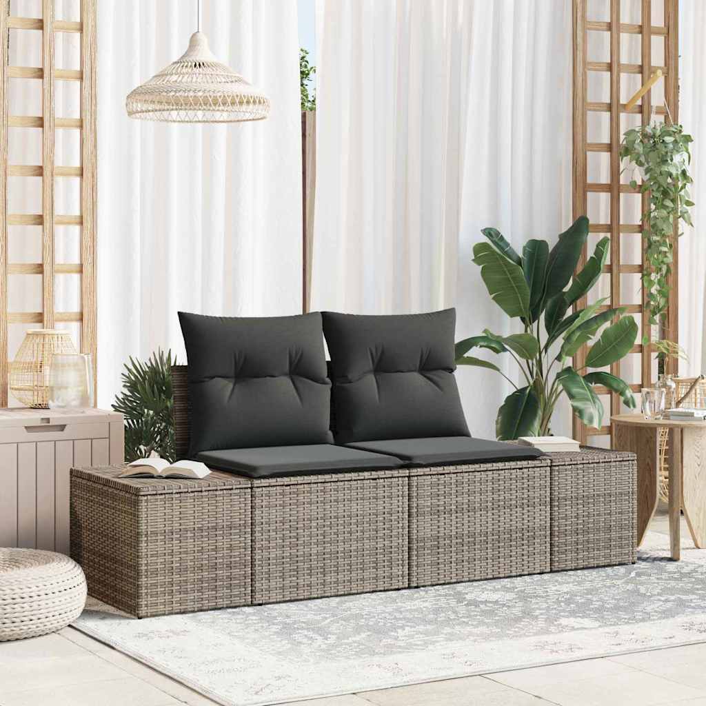 Havemøbelsofa med pude Grå 184 x 62 x 69 cm polyrattan
