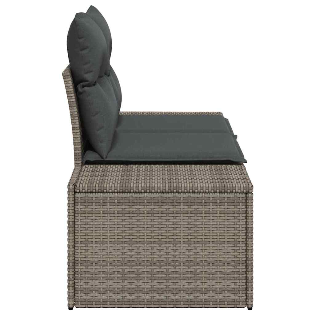 Havemøbelsofa med pude Grå 184 x 62 x 69 cm polyrattan