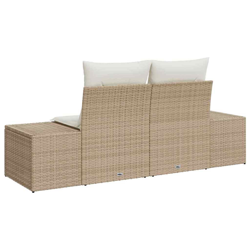 Havemøbelsofa med pude Beige 184 x 62 x 69 cm polyrattan