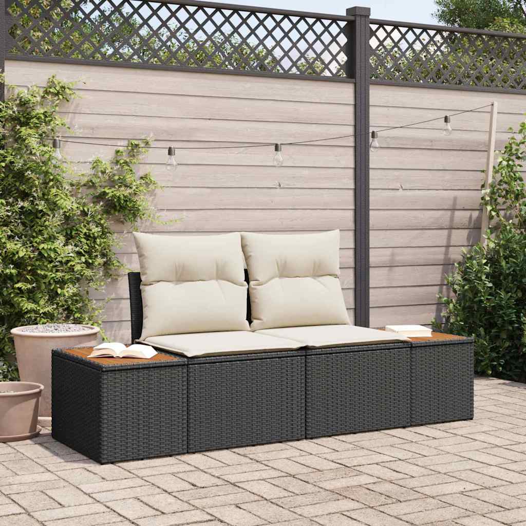 Havemøbelsofa Sort 184 x 62 x 85cm polyrattan