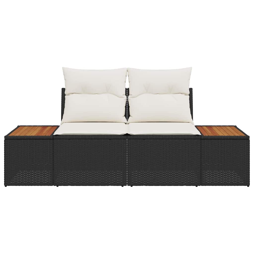 Havemøbelsofa Sort 184 x 62 x 85cm polyrattan