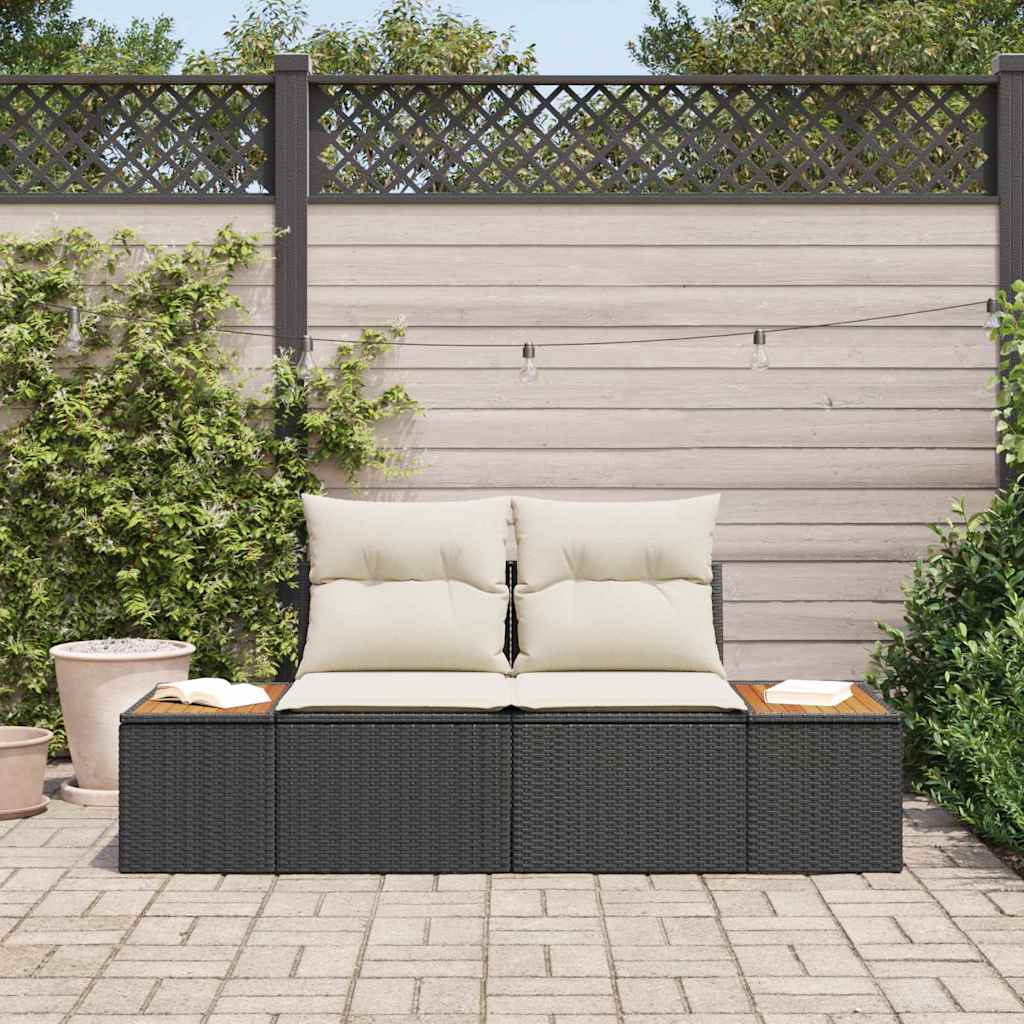 Havemøbelsofa Sort 184 x 62 x 85cm polyrattan