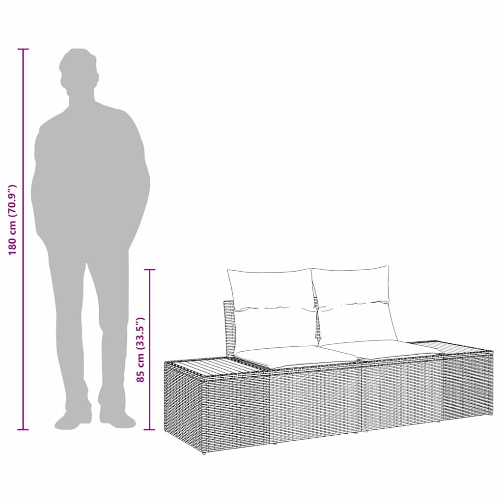 Havemøbelsofa Beige 184 x 62 x 85cm polyrattan