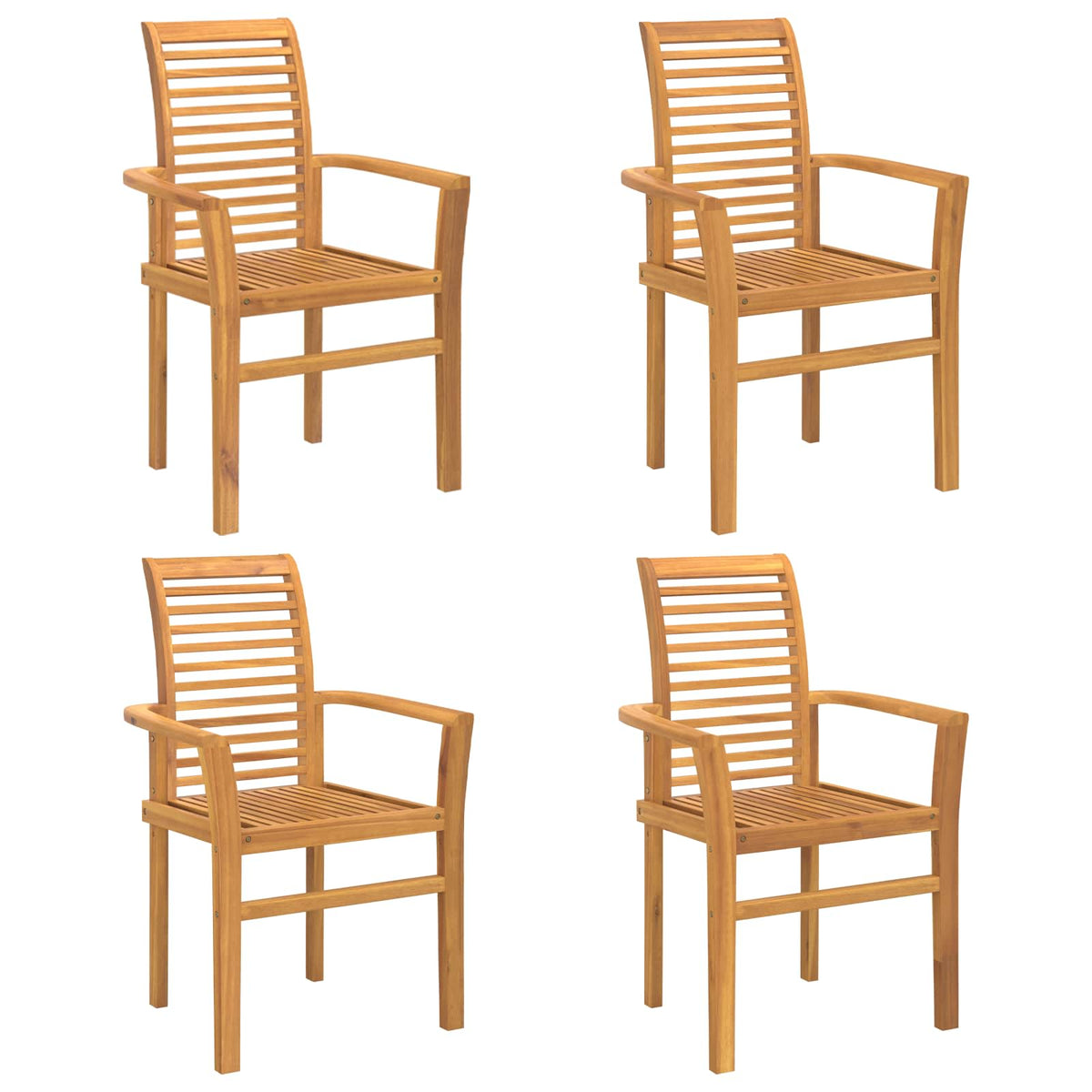 Spisestuestol 4 stk. Massiv Teaktræ Brun 62 x 55 x 94 cm