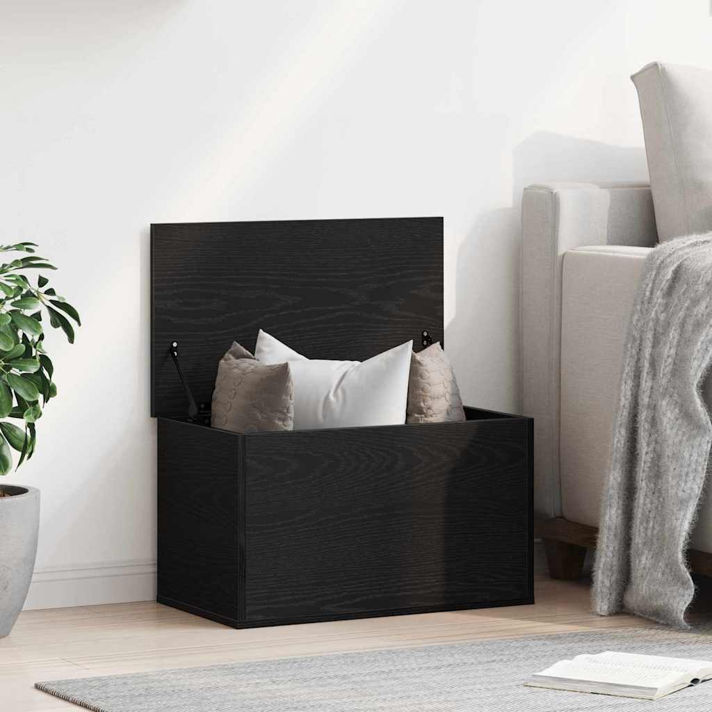 Opbevaringskasse Sort eg 60 x 35 x 35 cm Konstrueret træ