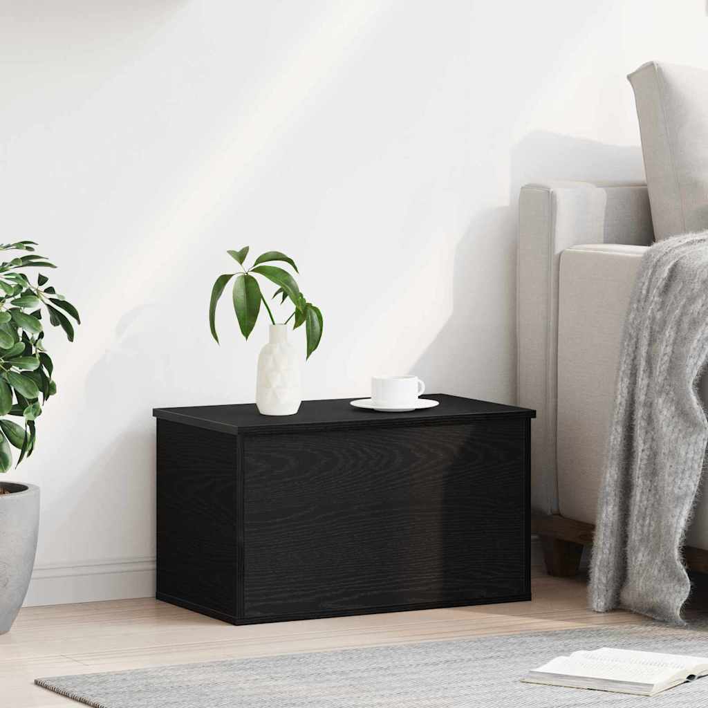 Opbevaringskasse Sort eg 60 x 35 x 35 cm Konstrueret træ