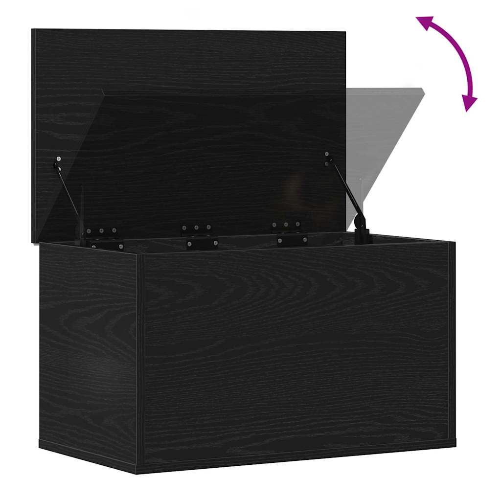 Opbevaringskasse Sort eg 60 x 35 x 35 cm Konstrueret træ