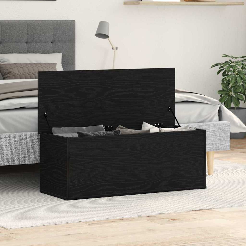 Opbevaringskasse Sort eg 102 x 35 x 35 cm Konstrueret træ