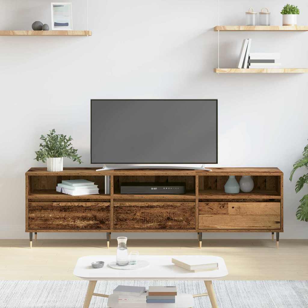 TV-skab 150 x 30 x 45 cm Gammelt træ Konstrueret træ