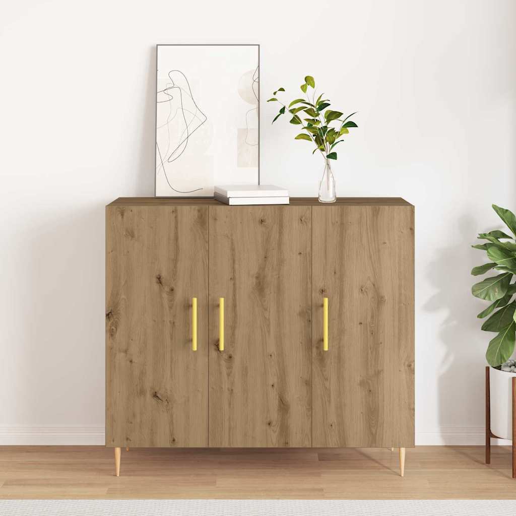 Sideboard Artisan Egetræ 90 x 34 x 80 cm Konstrueret træ