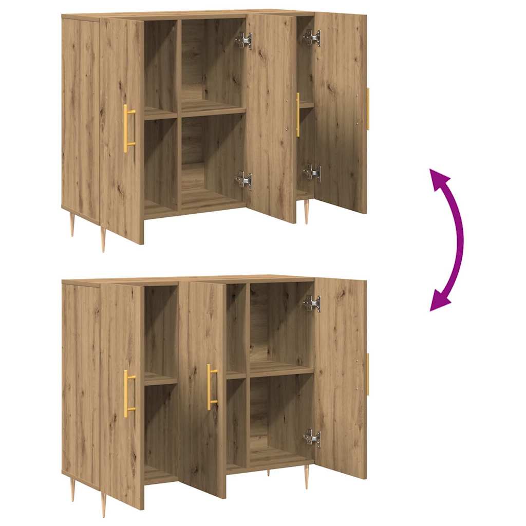 Sideboard Artisan Egetræ 90 x 34 x 80 cm Konstrueret træ