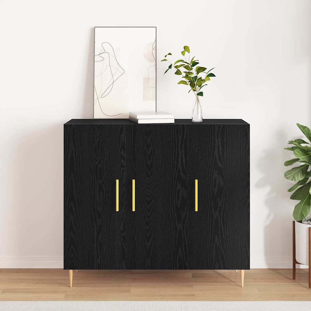 Sideboard Sort eg 90 x 34 x 80 cm Konstrueret træ
