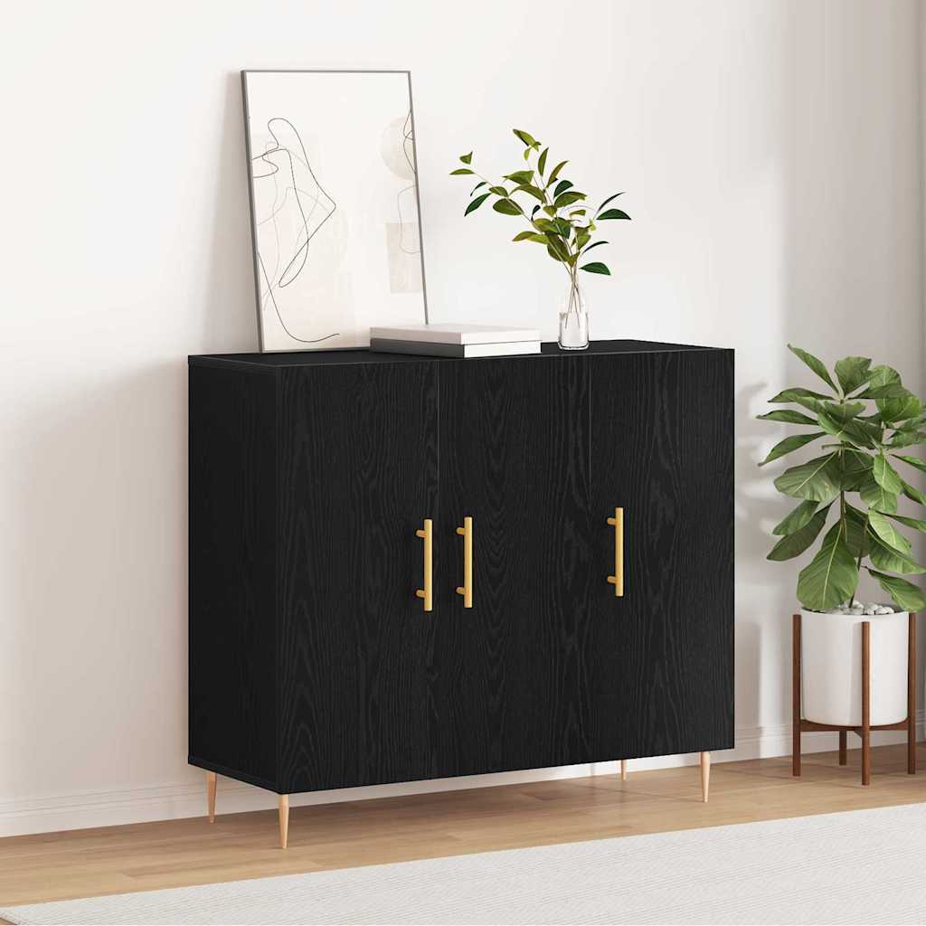 Sideboard Sort eg 90 x 34 x 80 cm Konstrueret træ
