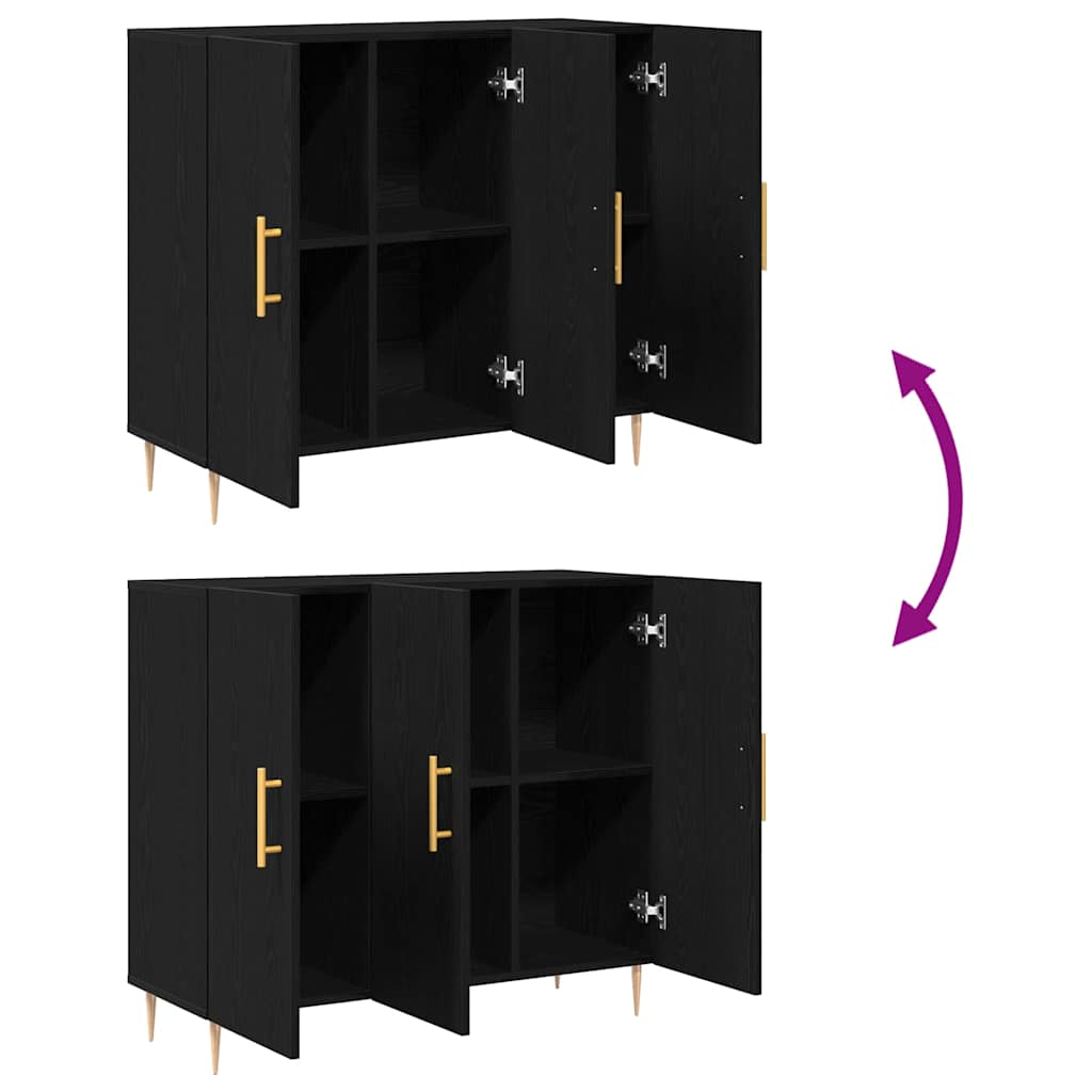 Sideboard Sort eg 90 x 34 x 80 cm Konstrueret træ
