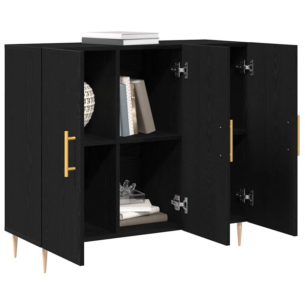 Sideboard Sort eg 90 x 34 x 80 cm Konstrueret træ