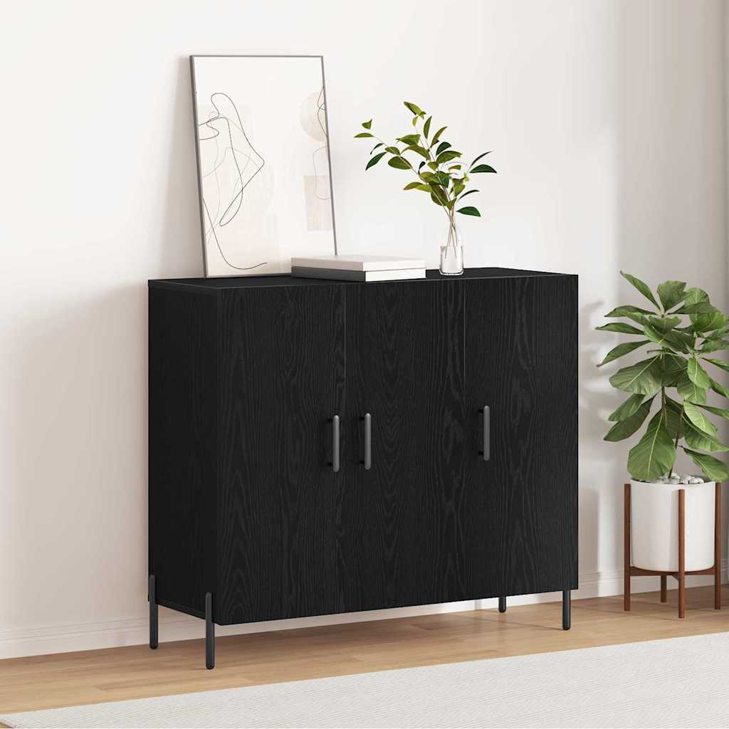 Sideboard Sort eg 90 x 34 x 80 cm Konstrueret træ