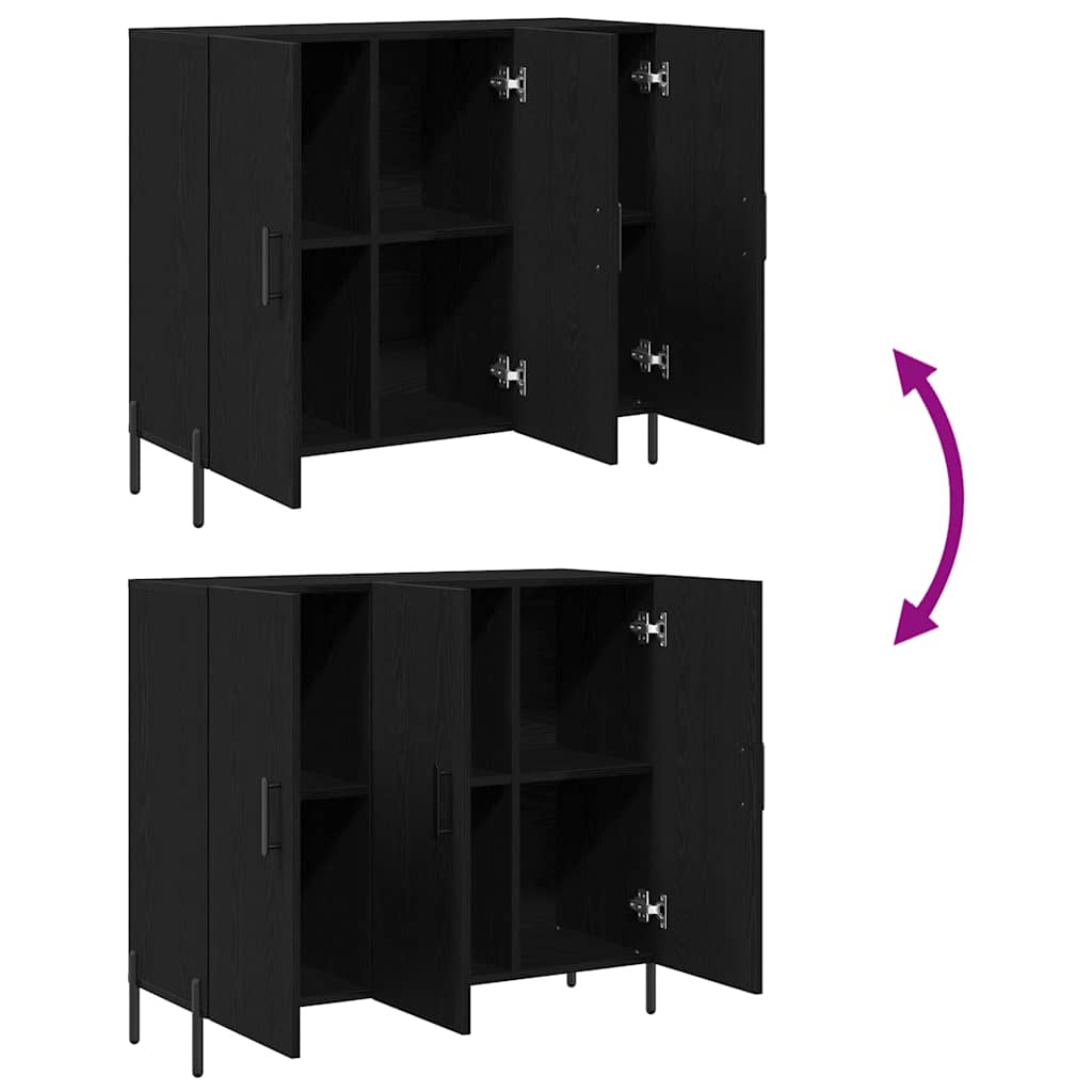 Sideboard Sort eg 90 x 34 x 80 cm Konstrueret træ