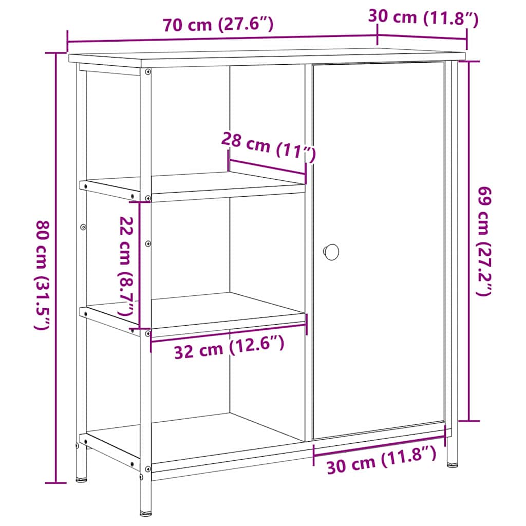 Sideboard Sort eg 70 x 30 x 80 cm
