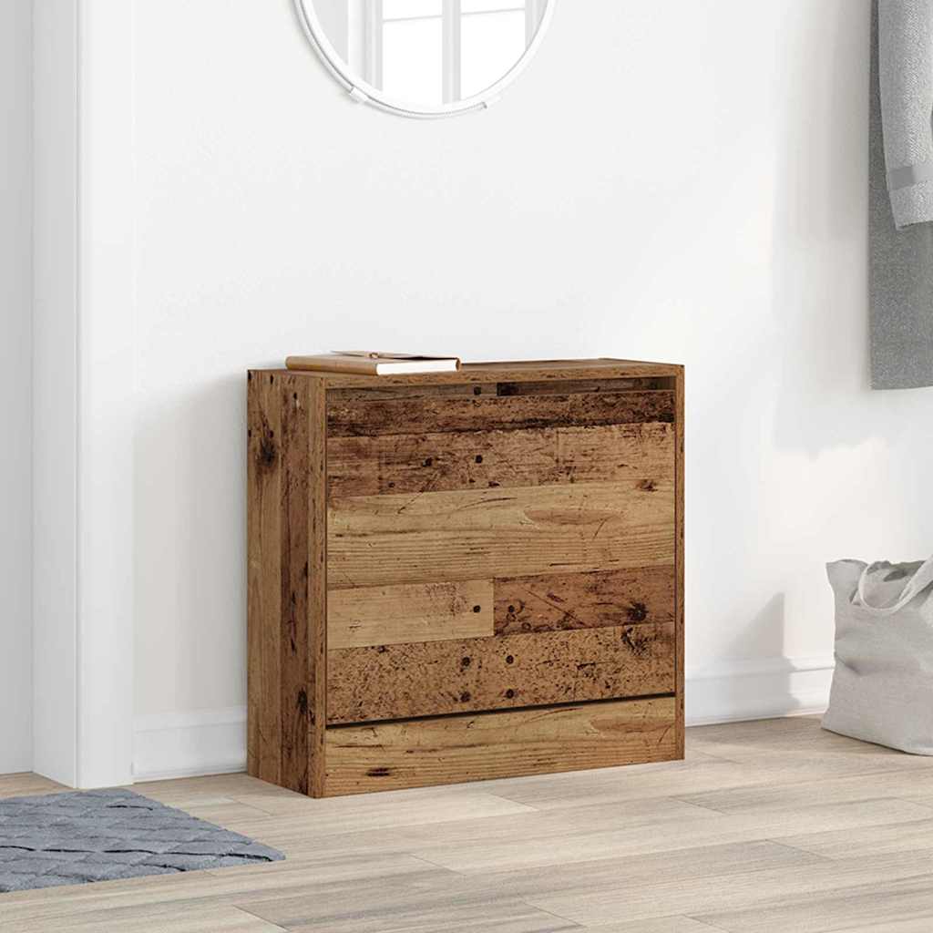 Sko skab 60 x 21 x 57 cm Konstrueret træ Gammelt træ