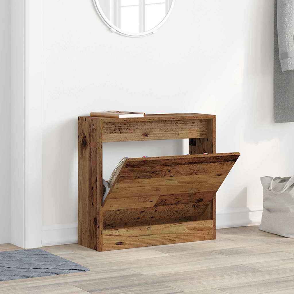 Sko skab 60 x 21 x 57 cm Konstrueret træ Gammelt træ