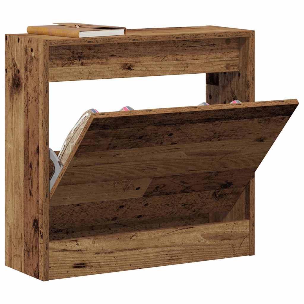 Sko skab 60 x 21 x 57 cm Konstrueret træ Gammelt træ