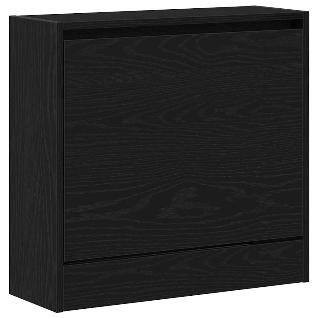 Sko skab 60 x 21 x 57 cm Konstrueret træ Sort eg