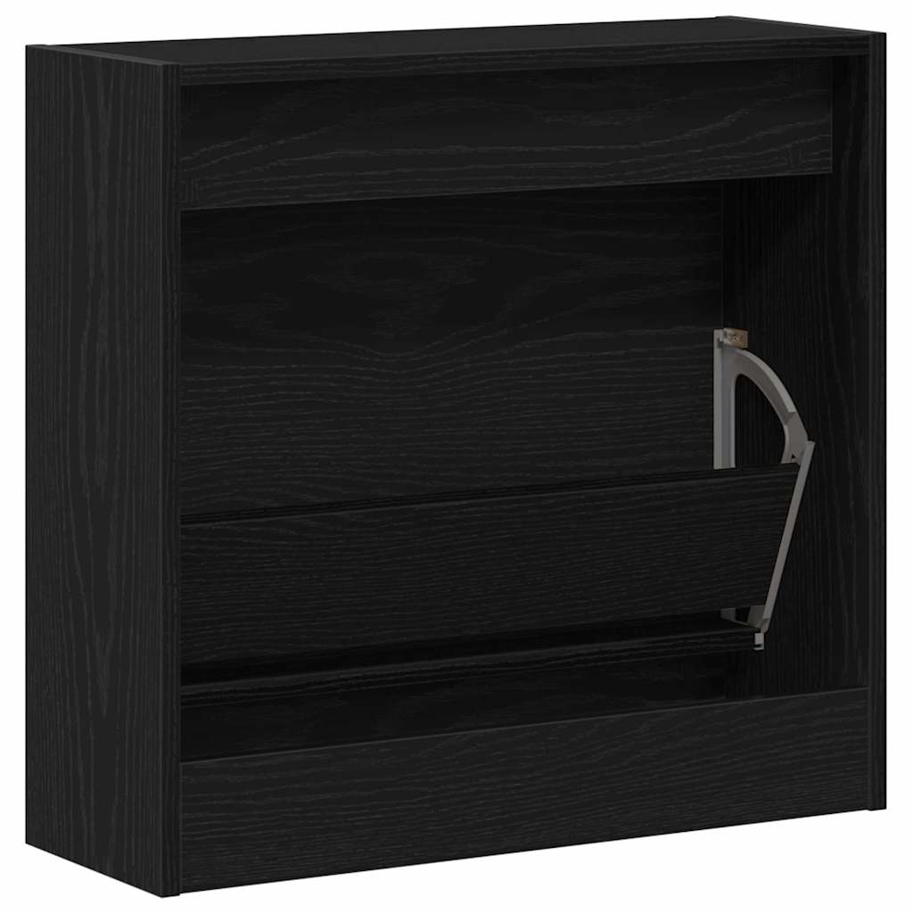 Sko skab 60 x 21 x 57 cm Konstrueret træ Sort eg