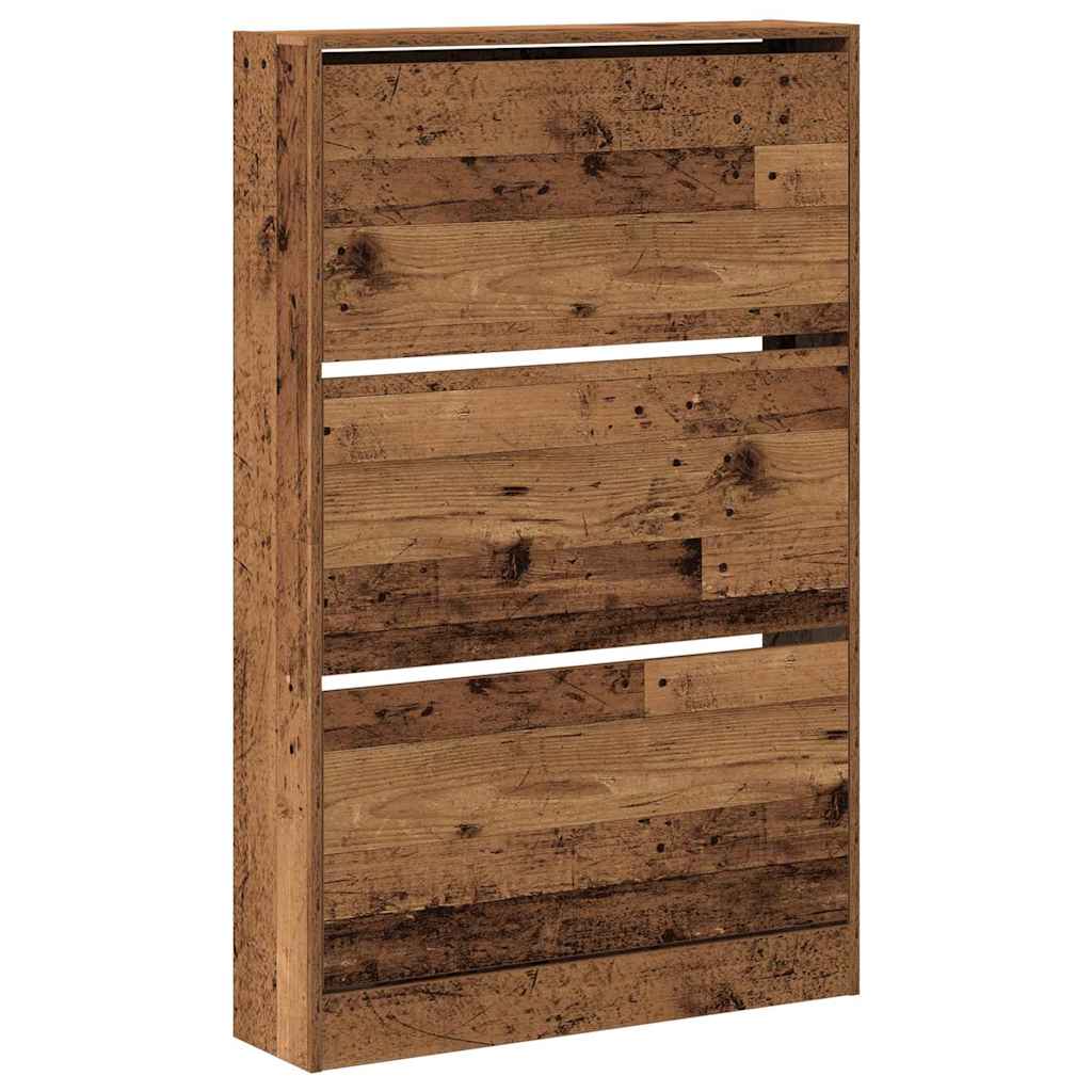 Sko skab 80 x 21 x 125,5 cm Konstrueret træ Gammelt træ