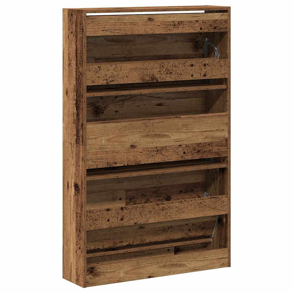 Sko skab 80 x 21 x 125,5 cm Konstrueret træ Gammelt træ