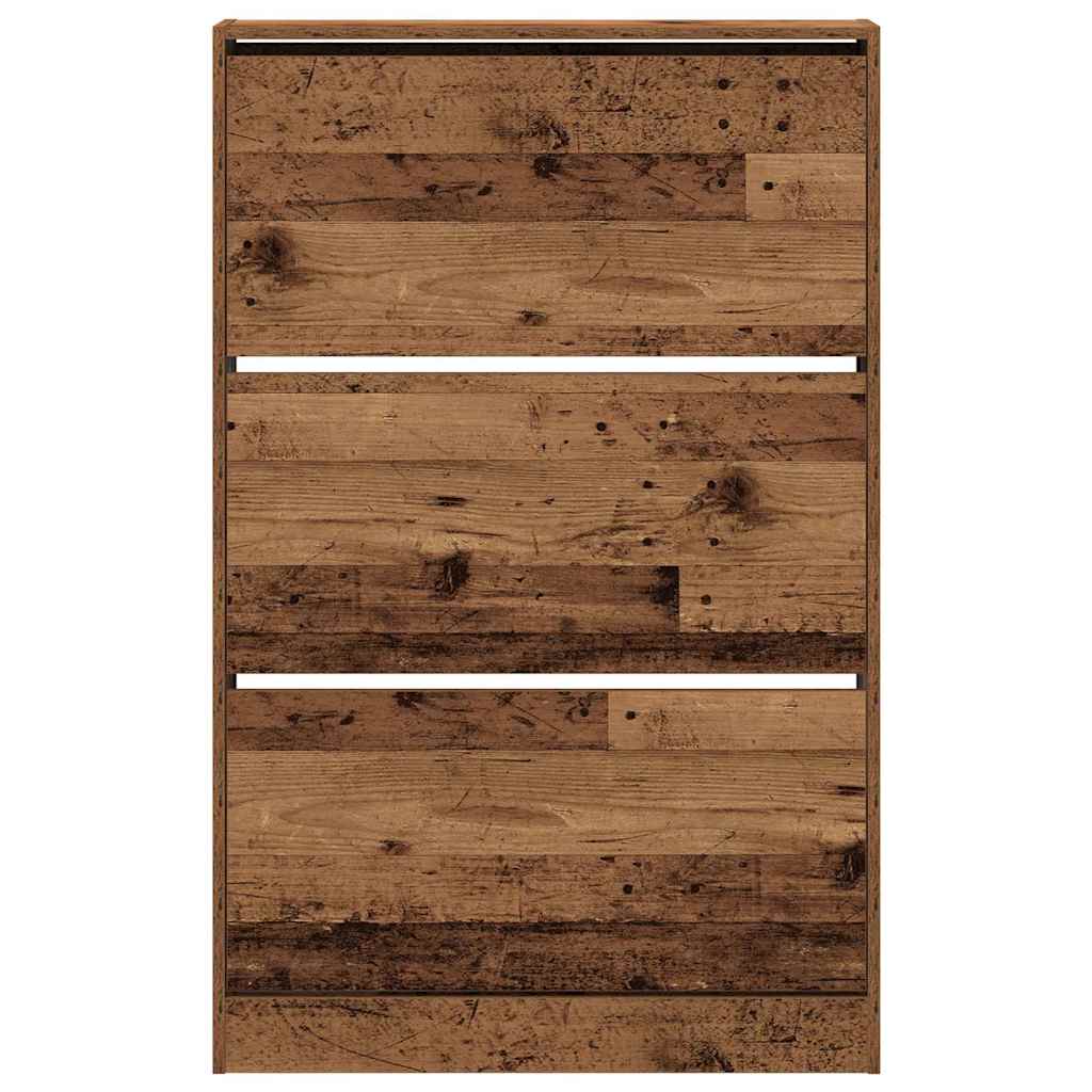 Sko skab 80 x 21 x 125,5 cm Konstrueret træ Gammelt træ