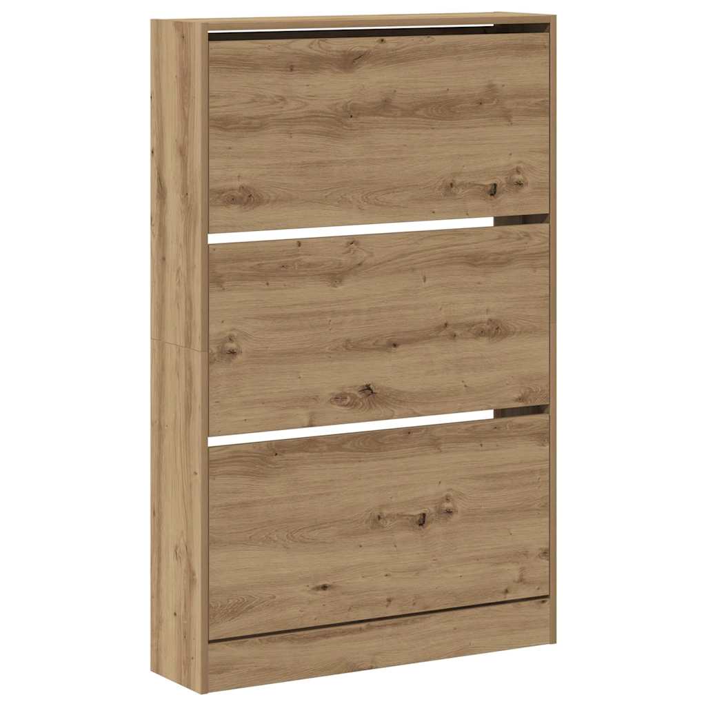 Sko skab 80 x 21 x 125,5 cm Konstrueret træ Artisan Egetræ