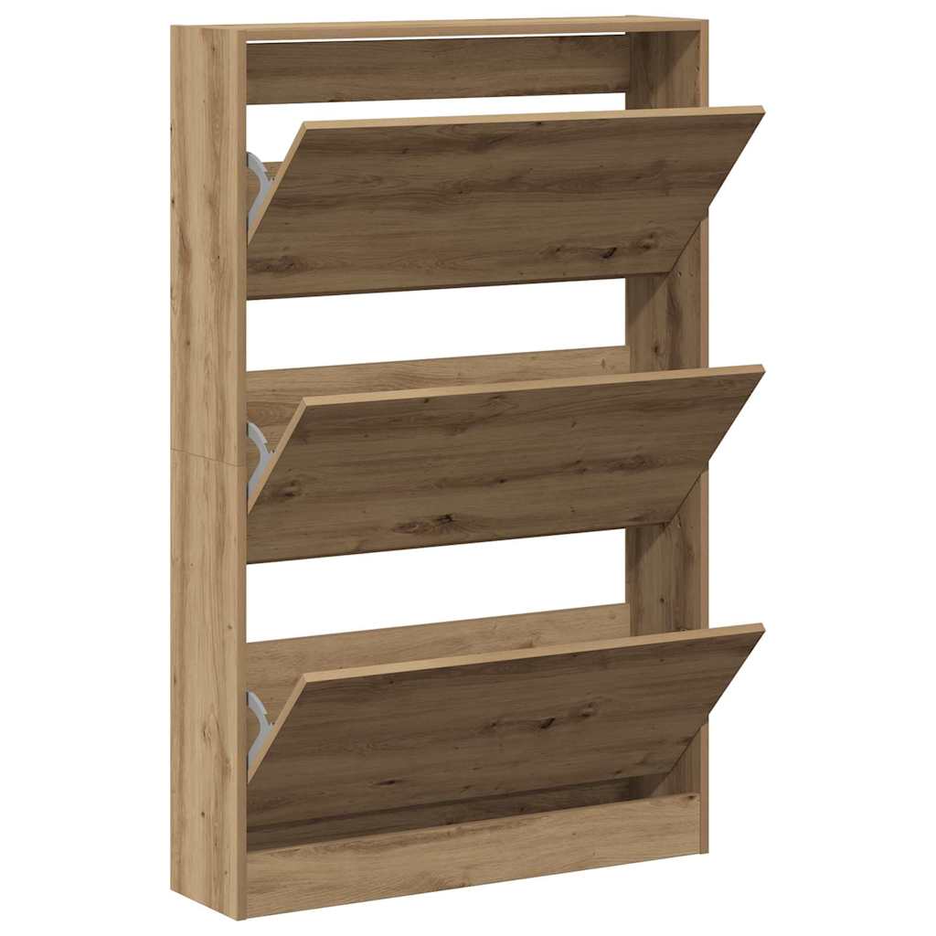 Sko skab 80 x 21 x 125,5 cm Konstrueret træ Artisan Egetræ