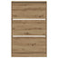 Sko skab 80 x 21 x 125,5 cm Konstrueret træ Artisan Egetræ