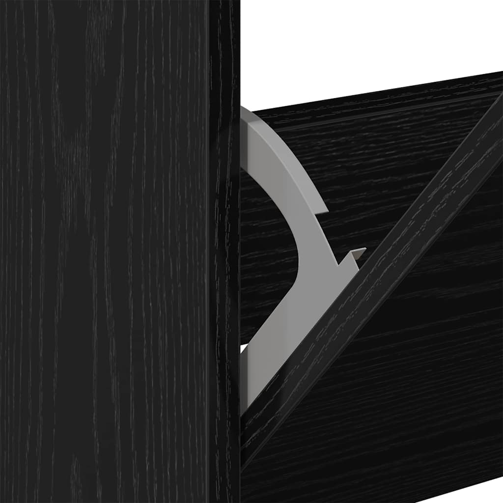 Sko skab 80 x 21 x 125,5 cm Konstrueret træ Sort eg