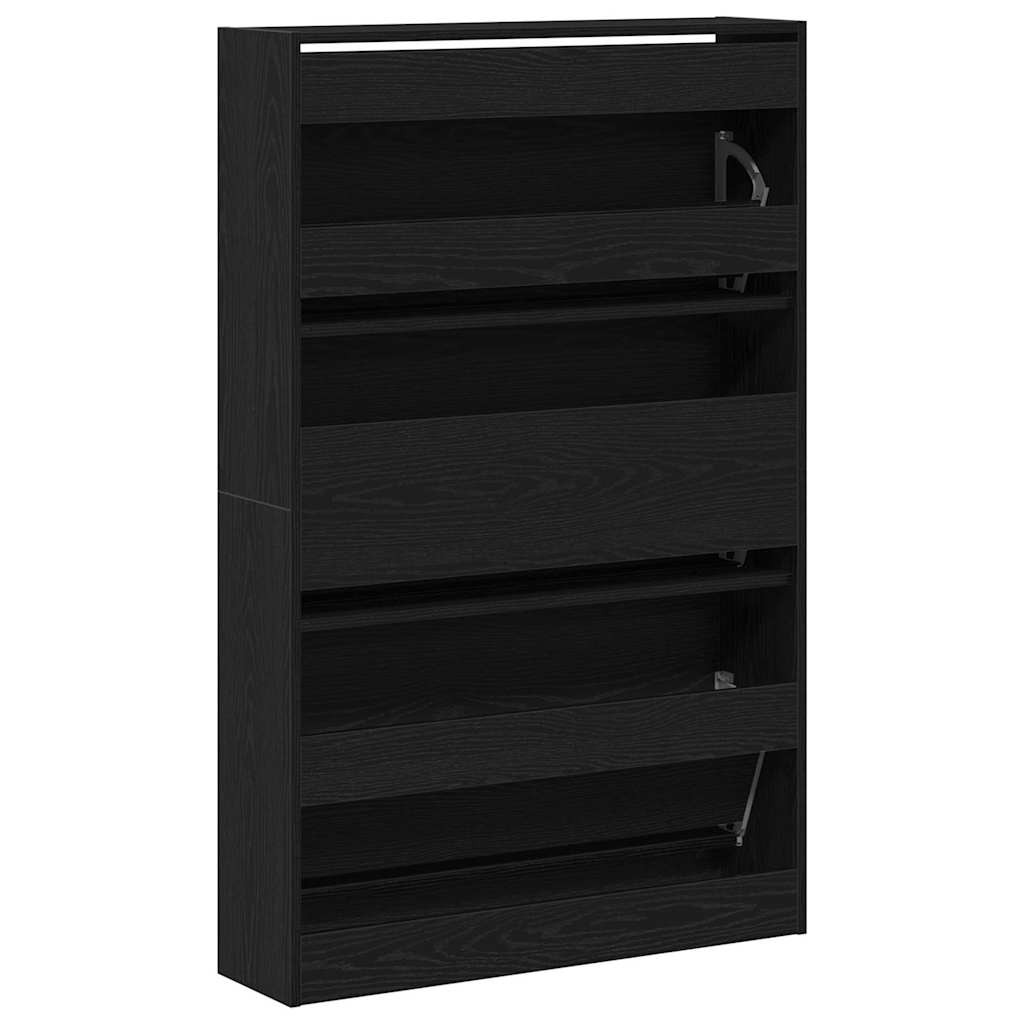 Sko skab 80 x 21 x 125,5 cm Konstrueret træ Sort eg