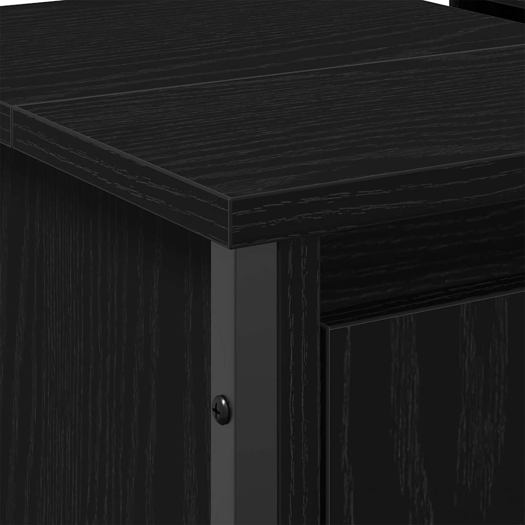 Badeværelsesskabsunder Sort eg 60 x 35 x 60 cm Konstrueret træ