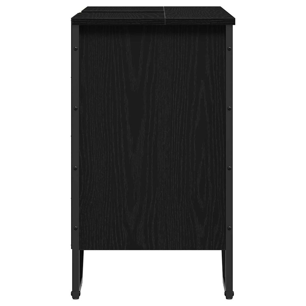 Badeværelsesskabsunder Sort eg 60 x 35 x 60 cm Konstrueret træ