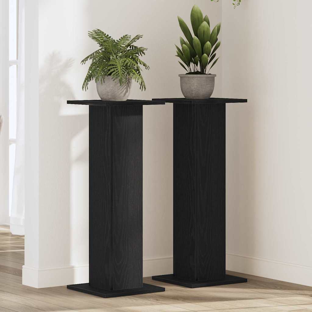Planteholder 2 stk. Sort eg 30 x 30 x 80 cm Konstrueret træ