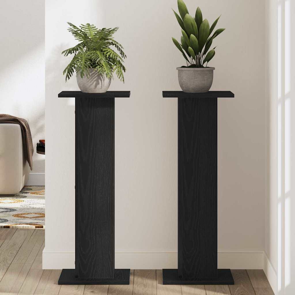 Planteholder 2 stk. Sort eg 30 x 30 x 80 cm Konstrueret træ