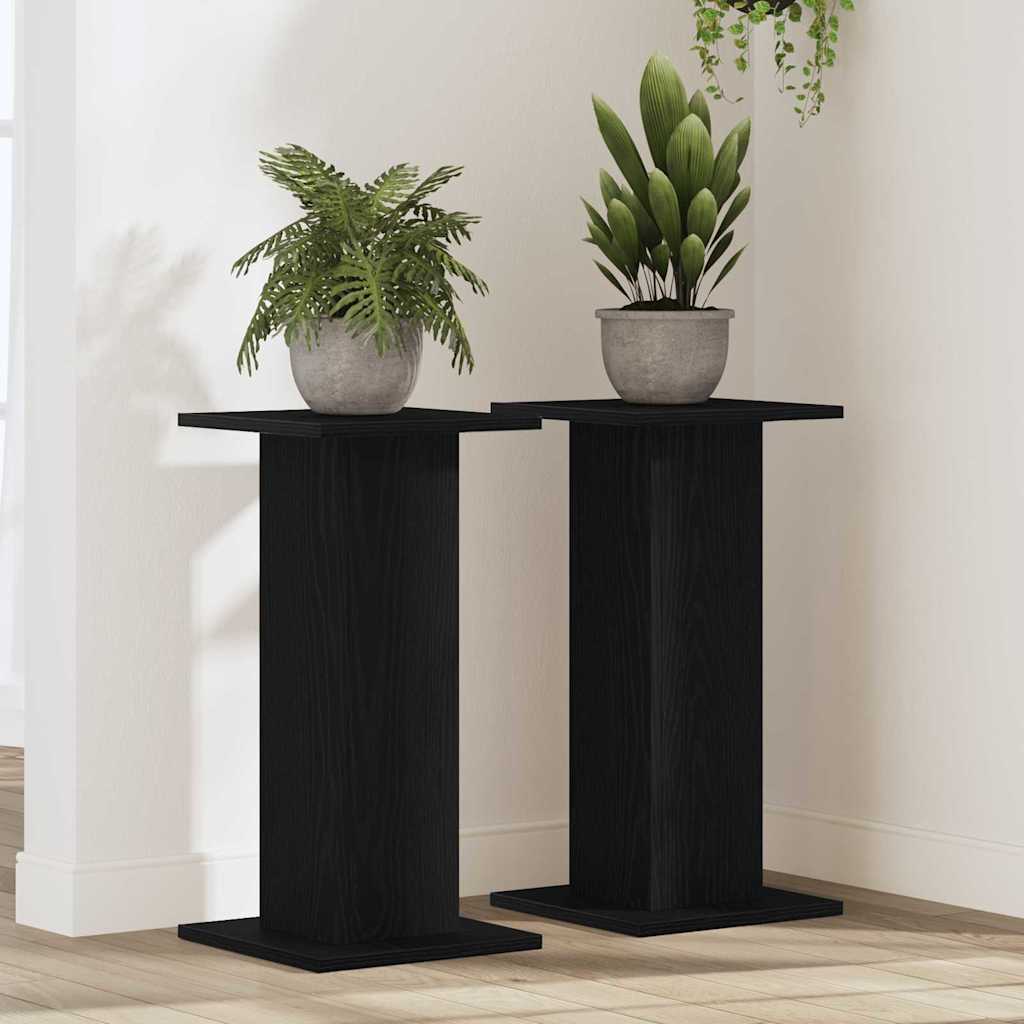 Planteholder 2 stk. Sort eg 30 x 30 x 60 cm Konstrueret træ