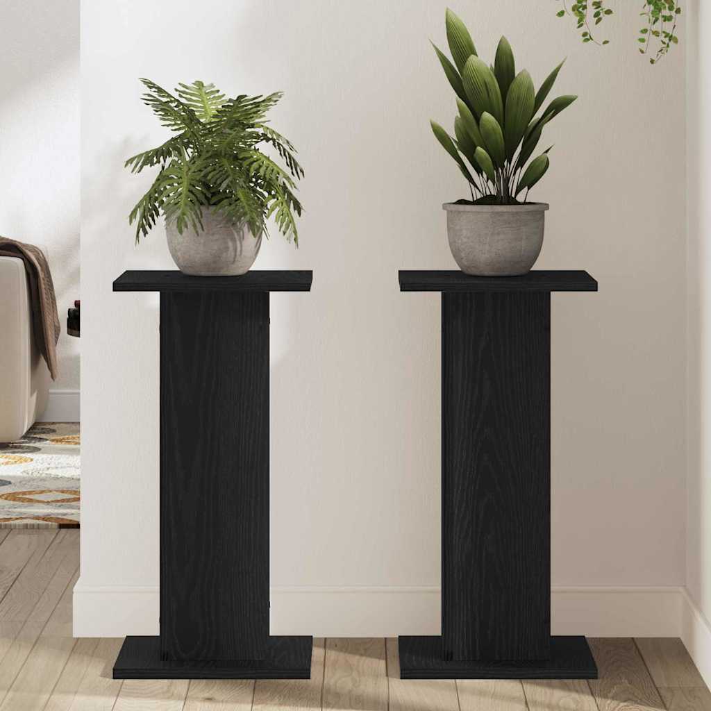 Planteholder 2 stk. Sort eg 30 x 30 x 60 cm Konstrueret træ