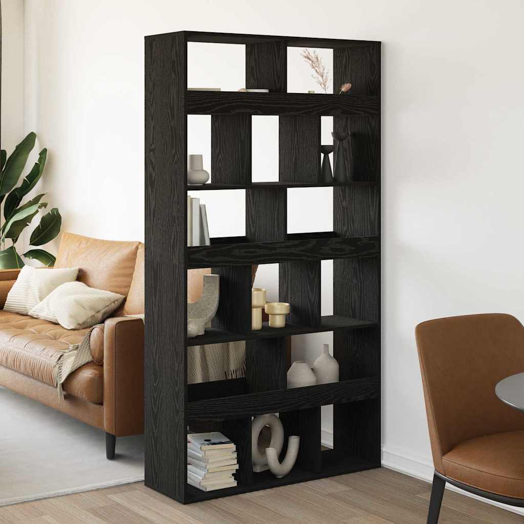 Bogskab 15 niveauer 100 x 33 x 93.75 cm Konstrueret træ Sort eg