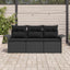 Sofa Sæt 3 stk. 3-Antal sæder Sort polyrattan
