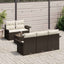 Sofa Sæt 6 stk. Brun polyrattan