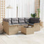 Havesofa Sæt 7 stk. Beige polyrattan