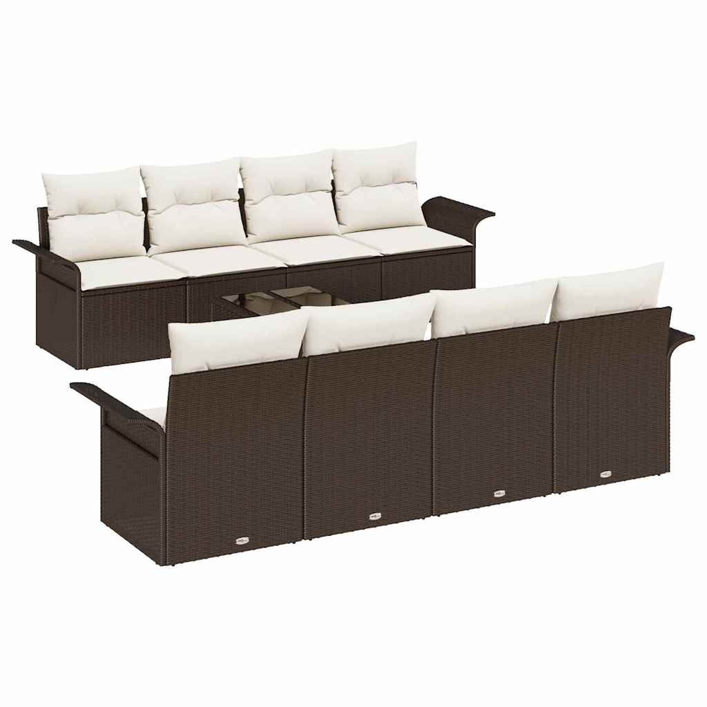 Havesofa Sæt 9 stk. Brun polyrattan